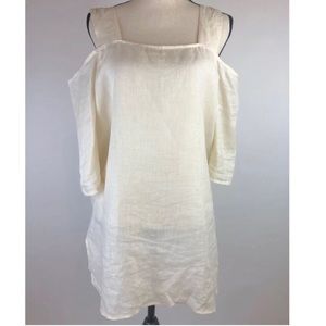 Uterque Linen cream beige Off Shoulder Tunic